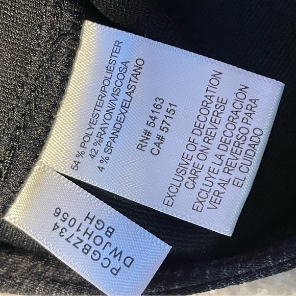 DKNY Women's Pull On Ponte Dress Ankle Pant Grey Houndstooth stretch Size L NEW - Picture 7 of 10